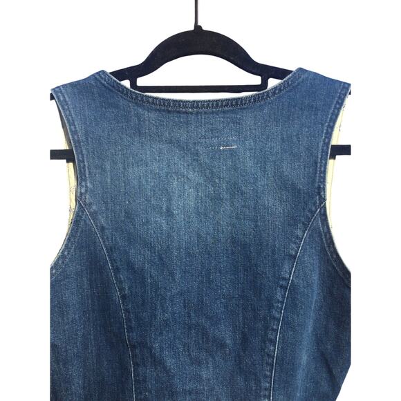 Pilcro cropped denim vest women 10 jean babydoll western boho yellowstone button - Picture 9 of 9